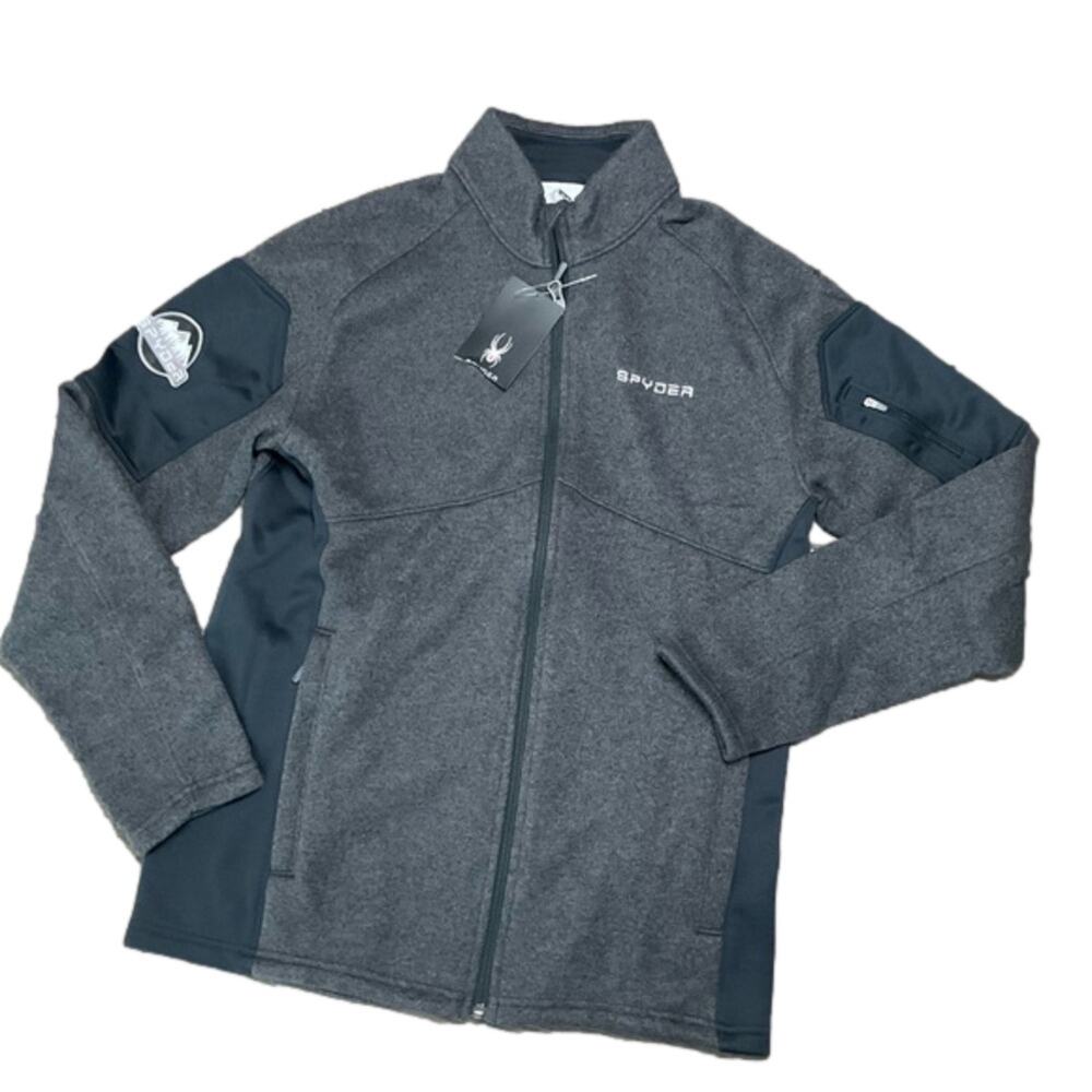 Spyder Men's Empire Full Zip Jacket Black Gray Mdi Weight Medium NEW